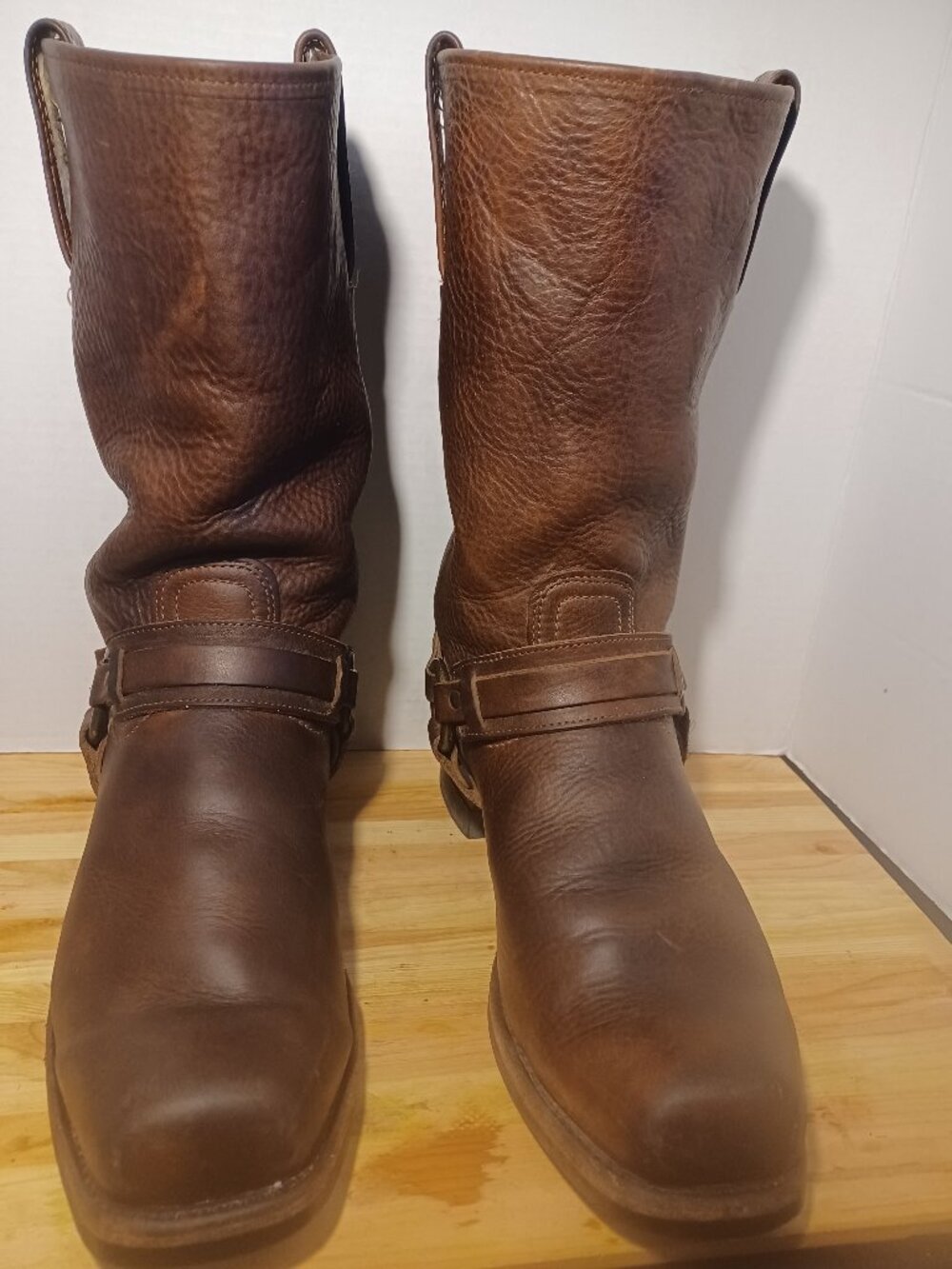 FRYE Brown Leather Men's Boots Vintage Harness Style Size 13